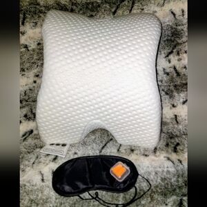 Memory Foam White Ice Silk  Couples Neck Back Support Travel Pillow